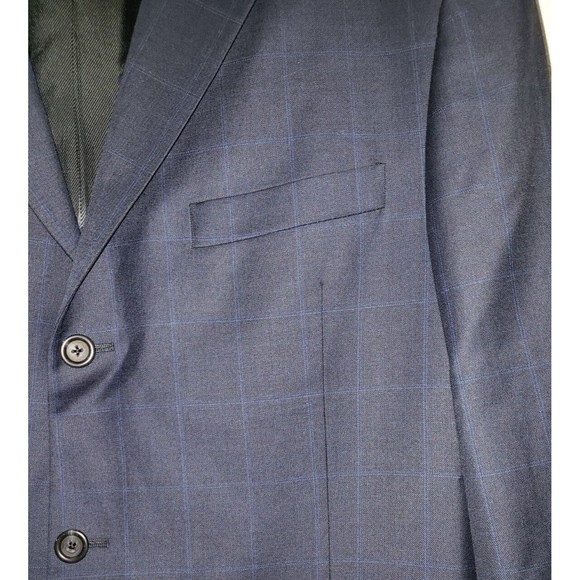 Burberry London Sz 44 L Bond Suit Jacket Sport Coat Men's Navy Blazer 100% Wool - Picture 5 of 15